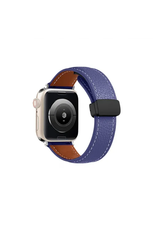 Apple Watch 42mm Kr414 Daks Deri Kordon (saat Değildir) - Lacivert