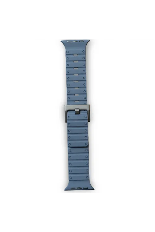 Apple Watch 42mm Magnus Mıknatıslı Silikon Kordon (saat Değildir) - Mavi