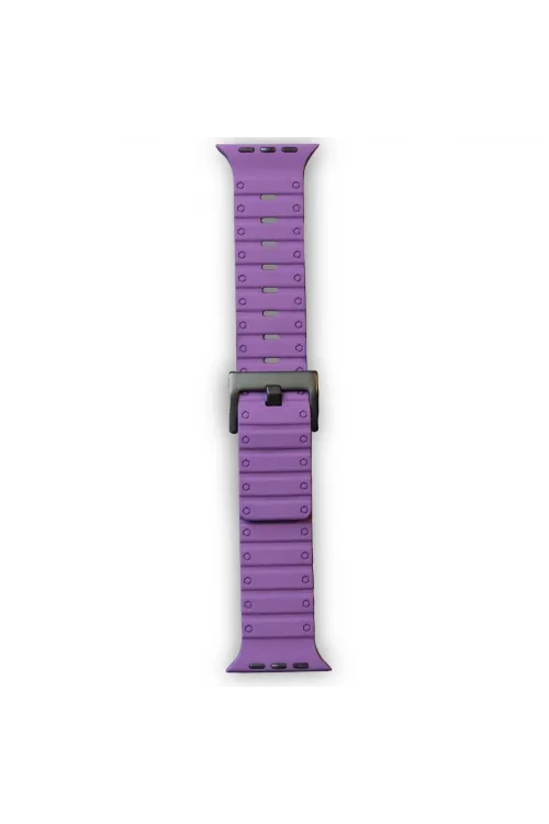 Apple Watch 42mm Magnus Mıknatıslı Silikon Kordon (saat Değildir) - Mor