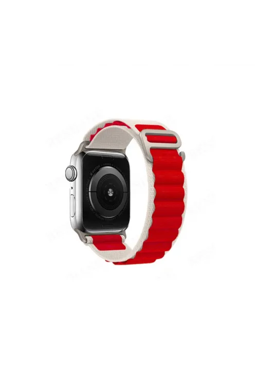 Apple Watch 42mm Mountain Kordon (saat Değildir) - Beyaz-kırmızı