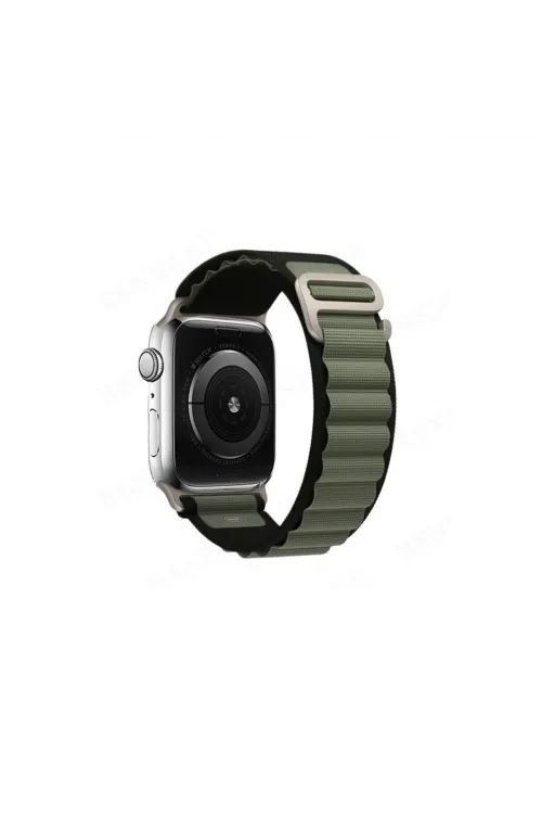 Apple Watch 42mm Mountain Kordon - Siyah-yeşil