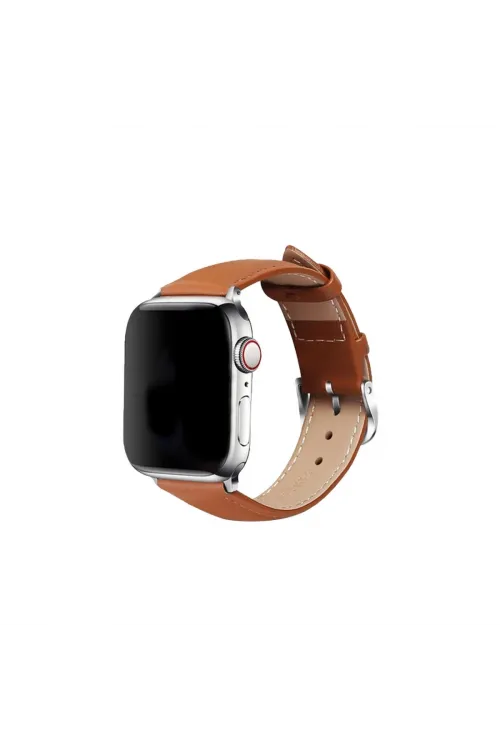 Apple Watch 42mm Nl26 Deri Kordon - Taba