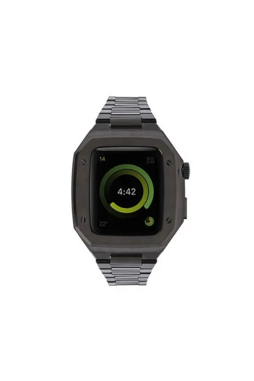 Apple Watch 44mm Metal Petek Kasalı Kordon (saat Değildir) - Siyah