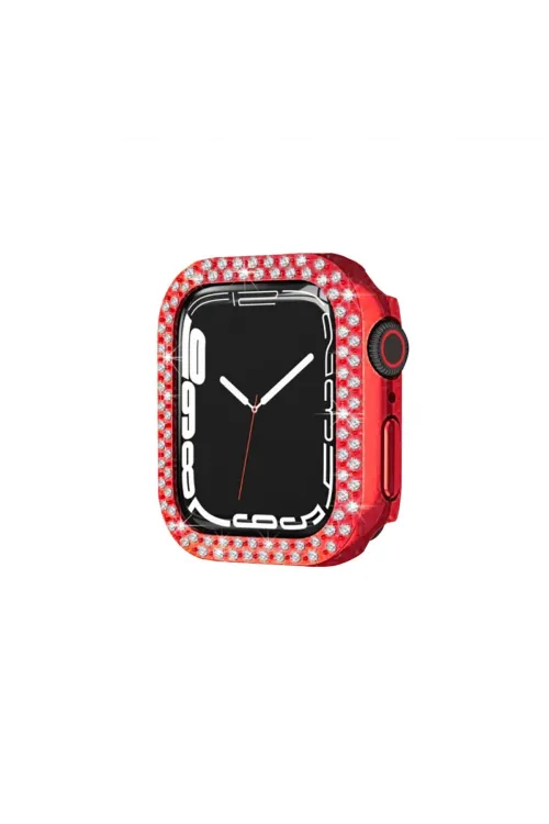 Apple Watch 44mm Taşlı Kasa - Kırmızı