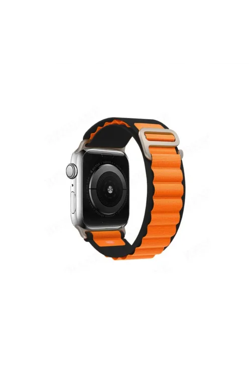 Apple Watch Ultra 49mm Mountain Kordon (saat Değildir) - Siyah-turuncu