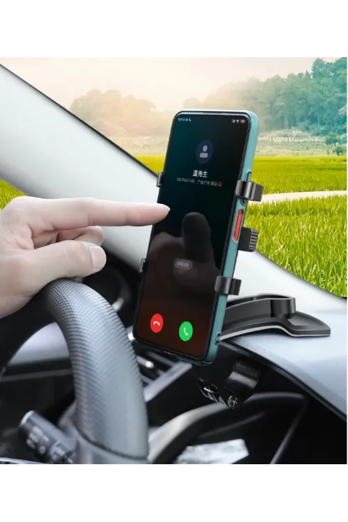 Araba Gösterge Üstüne Takılan 360 Oynar Başlıklı Telefon Tutucu