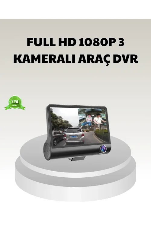 Araç Dvr Kamerası 3’lü 170° Geniş Açılı Full Hd Ve Park Destekli