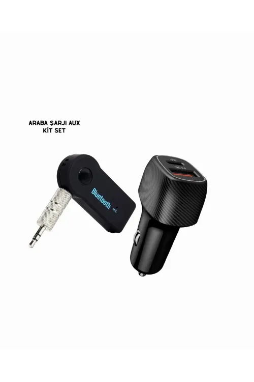 Araç İçi Bluetooth Müzik Kiti + Type-c Pd Araç Şarjı Seti