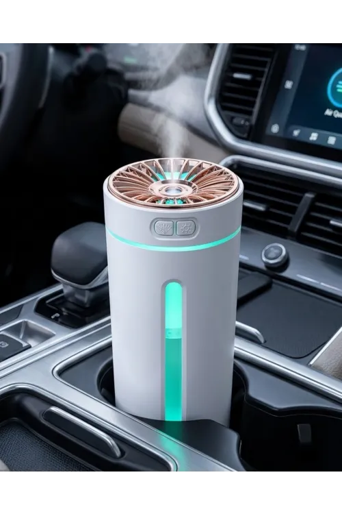 Araç İçi Hava Nemlendirici 5 Esans Hediyeli Led Işıklı Usb Buhar Makinesi