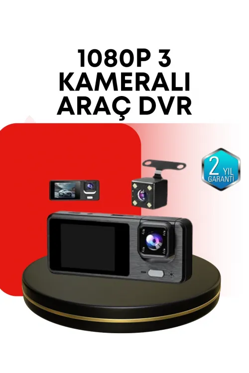 Araç Kamerası 3’lü Sistem | Full Hd, Sesli Kayıt Ve Park Gözetimi