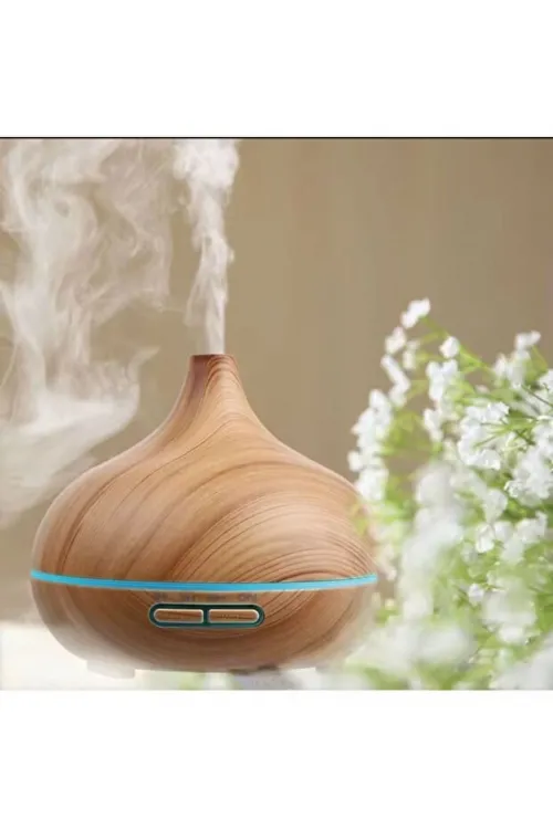 Aroma Difüzör Gece Işığı 7 Led Nemlendirici Kumandalı 550 ml Buhar Makinesi
