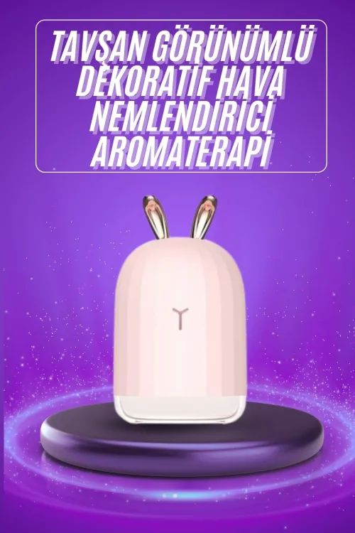 Aromaterapi Hava Nemlendirici Dekoratif Usb Şarjlı Tavşan Nemlendirici