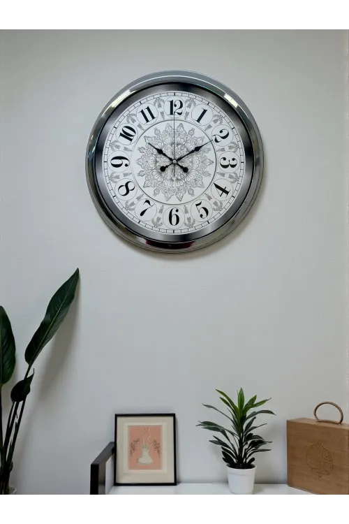 Asil Motif Krom 40 Cm Metal Duvar Saati
