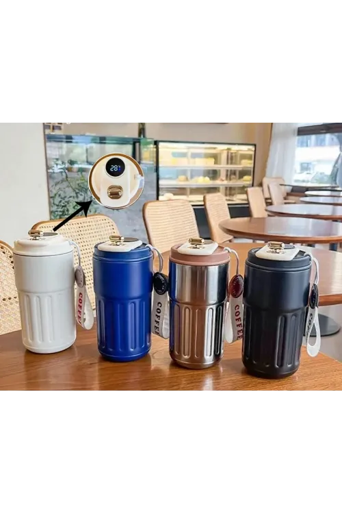 Askılı Ve Derece Göstergeli Vakumlu Mug - 500 Ml Modern Kahve Termosu IEG3136