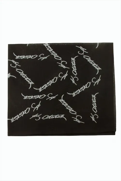 Atatürk İmzalı Desenli Bandana 50*50