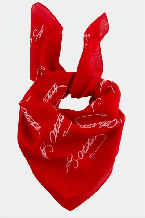 Atatürk İmzalı Desenli Bandana 50*50