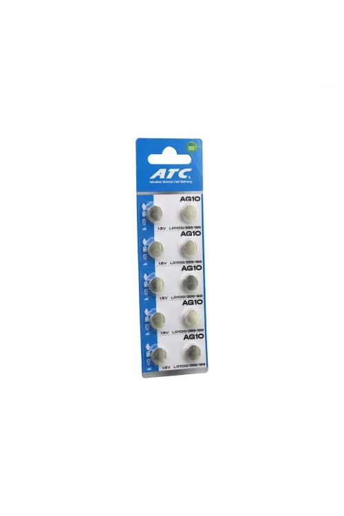Atc Alkaline Button Battery Ag10 Lr-1130/389/189 Düğme Pil Alkalin 1.5v 10lu Kart
