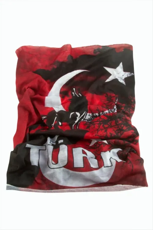 Ay Yıldız Desenli Baff Boyunluk