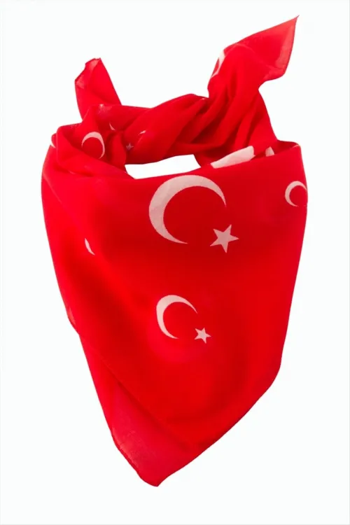 Ay Yıldız Desenli Bandana 50*50