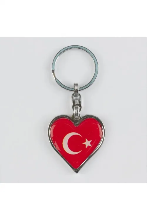 Ay Yıldız Kalp Figürlü Metal Anahtarlık