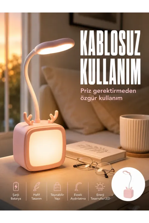 Ayarlanabilir Led Masa Lambası Şarjlı Modern Aydınlatma
