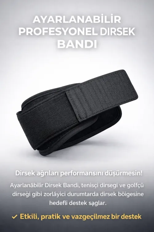 Ayarlanabilir Profesyonel Dirsek Bandı – Tenisçi & Golfçü Dirseği İçin Güçlü Destek