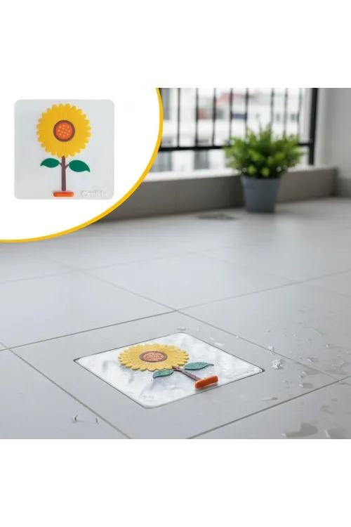 Ayçiçeği Tasarımlı Gider Koku Önleyici – Silikon Lavabo Gider Matı