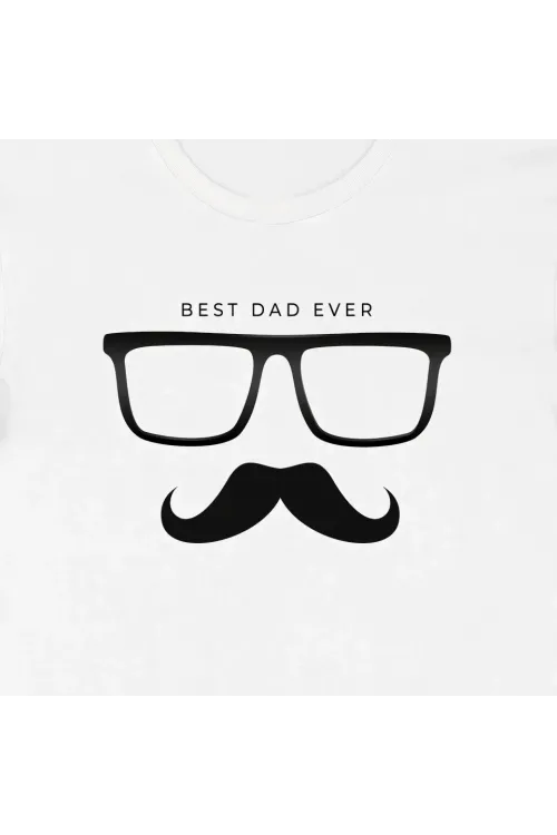Babalar Günü Hediye Baba Temalı Baskılı Oversize Bisiklet Yaka T-shirt - Beyaz