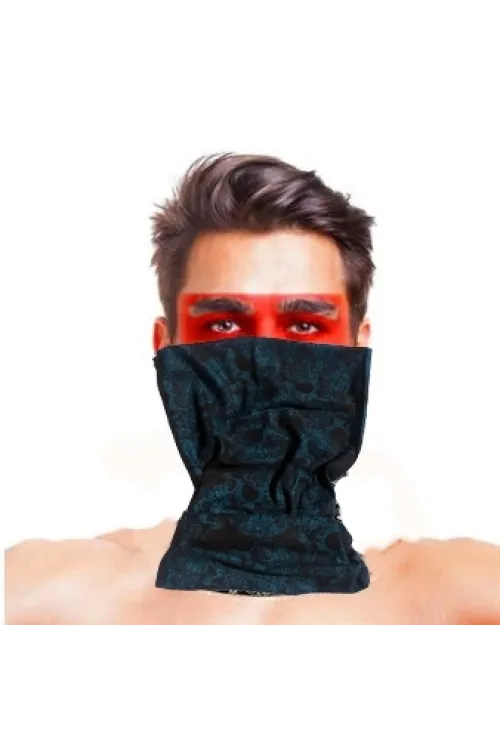 Baf Bandana Çoklu Kafatası Mavi Siyah Maske