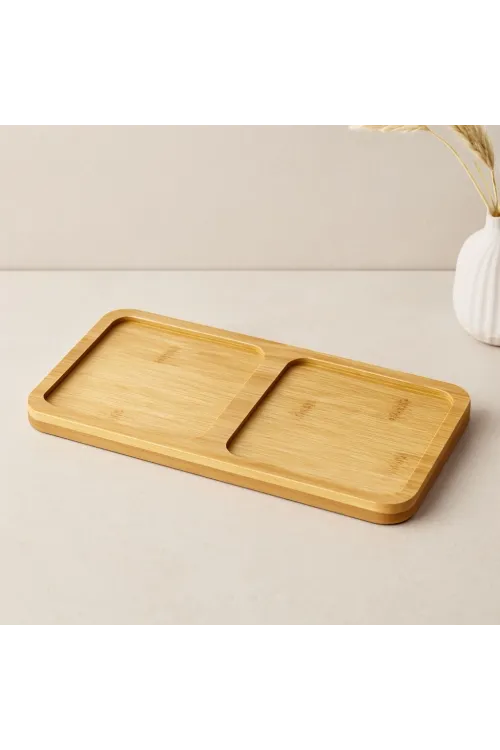 Bambu 2 Bölmeli Yağdanlık Altlığı 20x10x0.8 cm
