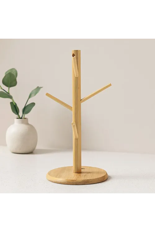 Bambu Ahşap Bardak ve Fincan Askısı 35x60 cm