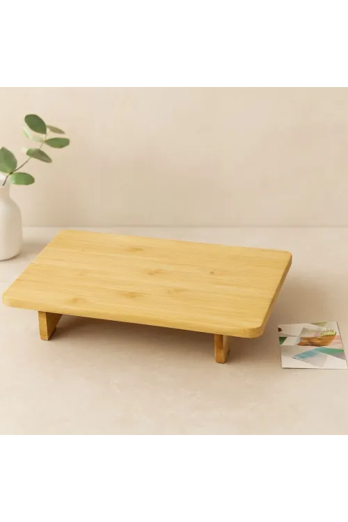 Bambu Ahşap Dikdörtgen Sunum Panosu 32.5x21.5 cm Ayaklı 5 cm