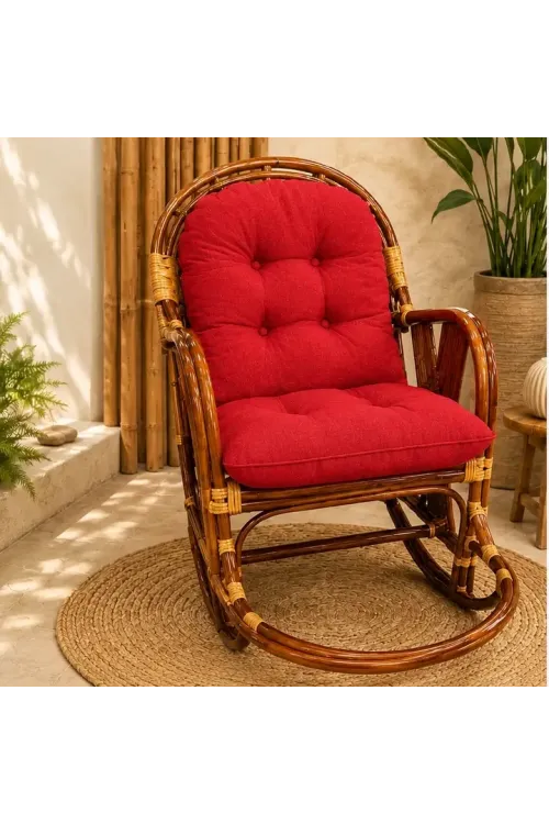 Bambu Koltuk Minder Seti · Kırmızı
