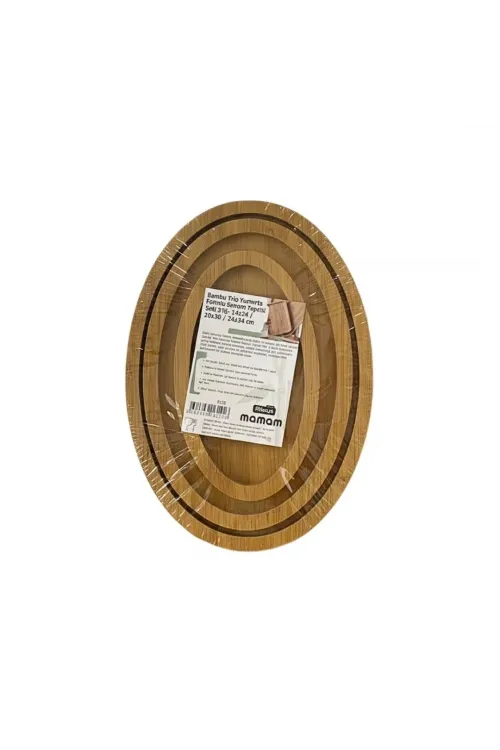 Bambu Oval 3li Sunum Tepsisi