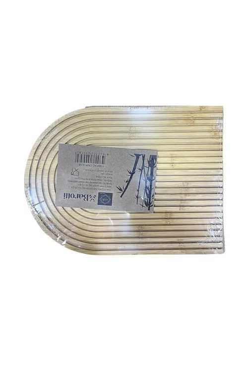 Bambu Oval Çizgili Sunumluk