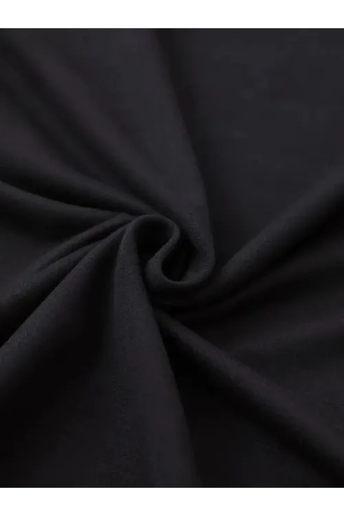Baskılı Oversize Bisiklet Yaka T-shirt - Siyah
