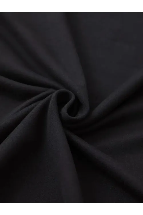 Baskılı Oversize Bisiklet Yaka T-shirt - Siyah