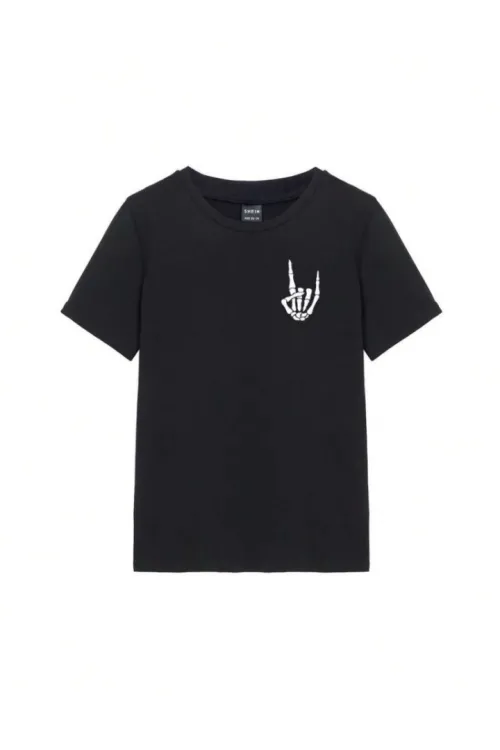 Baskılı T-shirt - Siyah