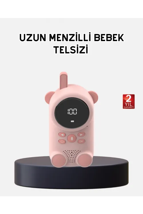 Bebek Telsizi Lcd Ekran Vox İki Yönlü İletişim Usb Şarj Hafif