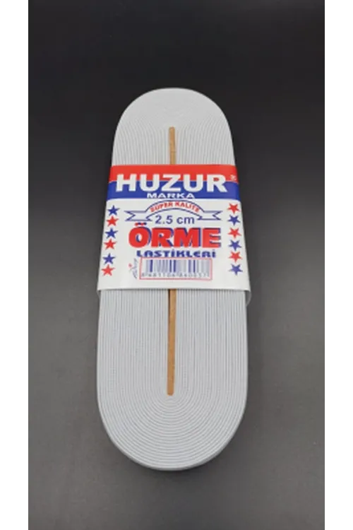 Beyaz - 2.5cm Paça Lastik Geniş 10mt.