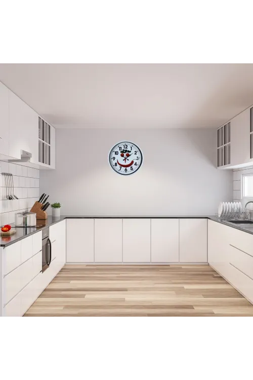 Beyaz Chef Smile 36 Cm Duvar Saati