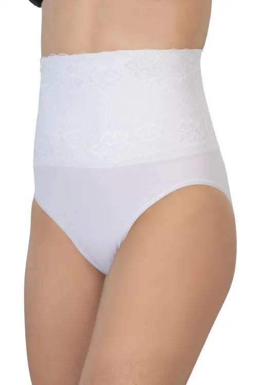 ieg™ BEYAZ MI  2090 Önü Dantelli Yüksek Bel Slip Korse