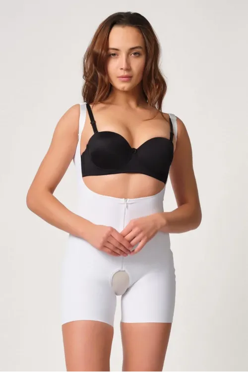 ieg™ BEYAZ MI  2834 Göğsü Açık Ferumalı Tül Popo Boy Lazer Korse