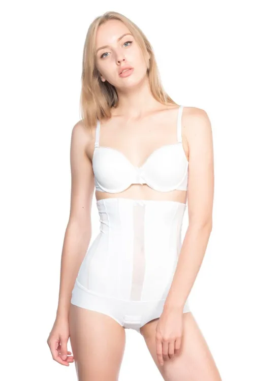 ieg™ BEYAZ MI  2886 Yüksek Bel Tül Slip Lazer Korse
