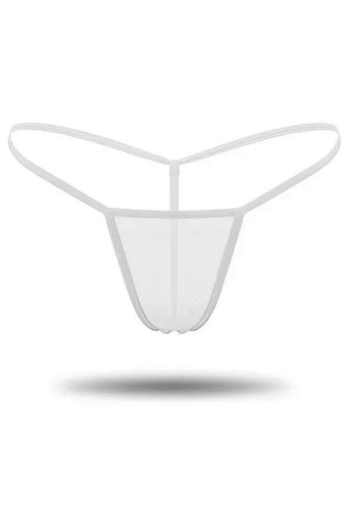 Beyaz Transparan Tül String Tanga TM0368
