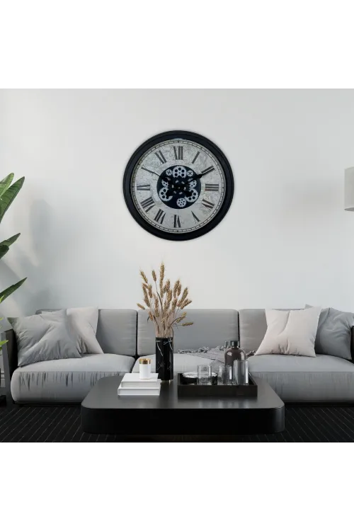 Black Atlas Series 60 Cm Çarklı Duvar Saati