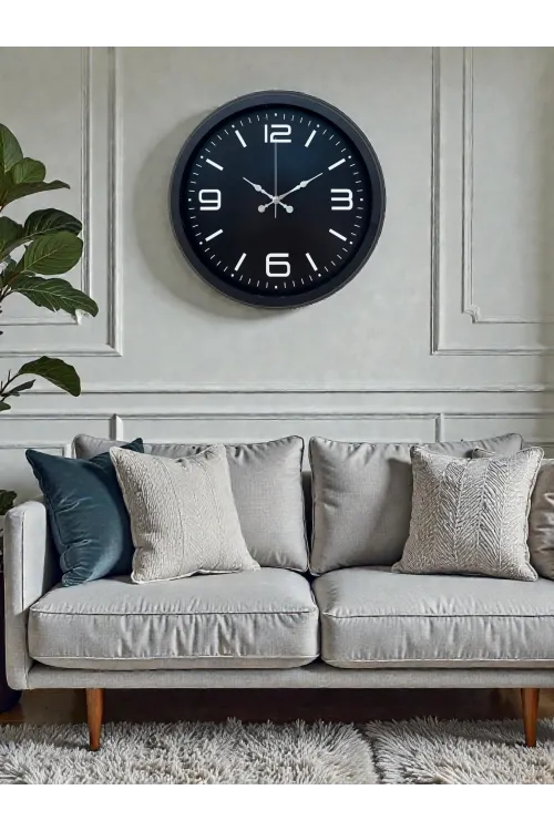 Black Royal Tasarım 40 cm Metal Duvar Saati