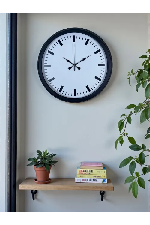 Black & White Baseline 40 Cm Metal Duvar Saati