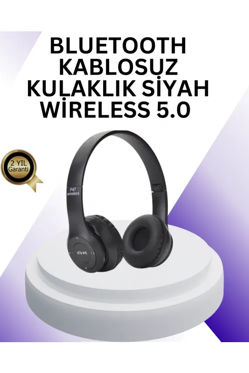 Bluetooth 5.0 Kablosuz Kulak Üstü Kulaklık | Stereo Ses Ve Katlanabilir Tasarım