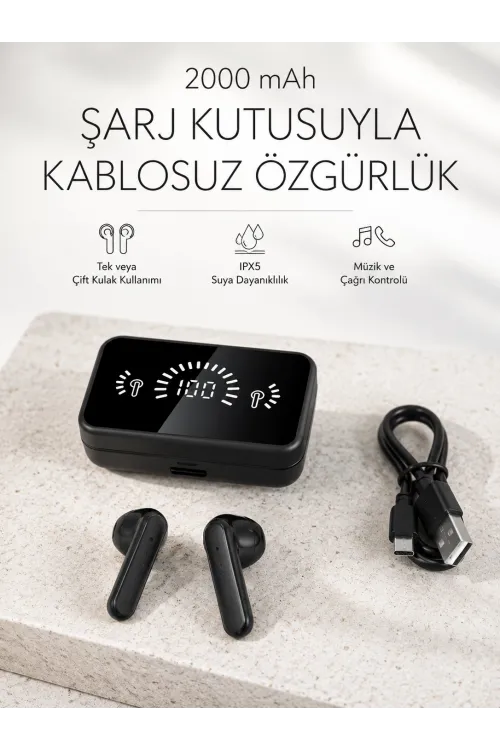 Bluetooth 5.1 Destekli  Bluetooth Kulaklık – Anc Ve Stereo Sesli